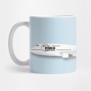 Northwest Airlines Boeing 747-400 airliner Mug